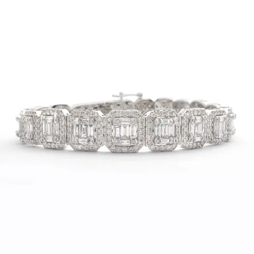 14KW 11.00CTW BAGUETTE DIAMOND MACHINE SET SQUARE