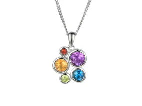 Amore Argento Silver Mixed Gemstone Necklace