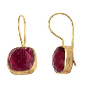 Azalea - Gold Vermeil and Rose Tourmaline Earrings