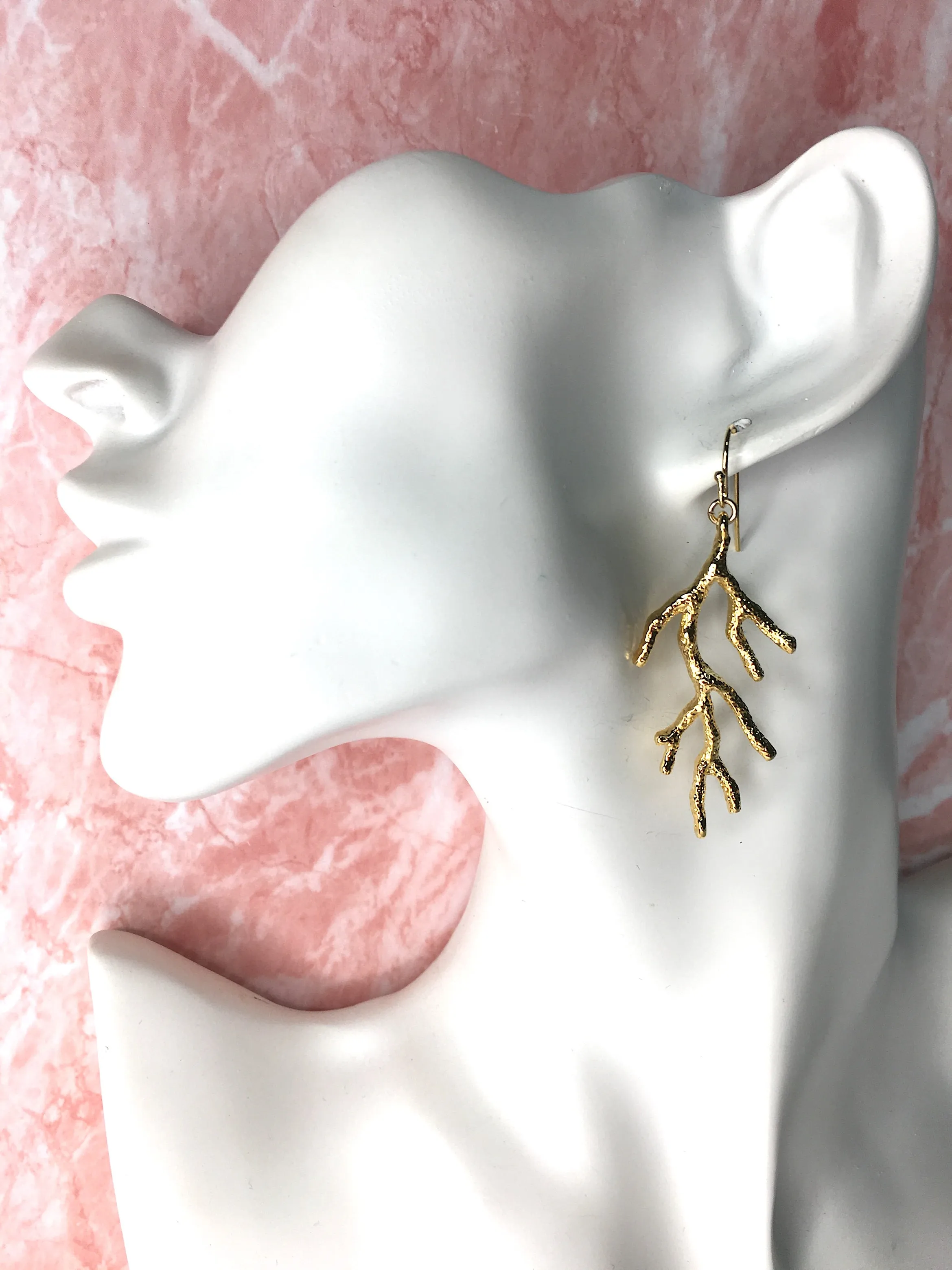 Branch Shaped Gold Earrings IPE002