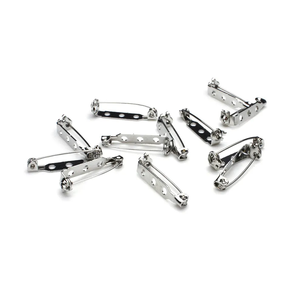 Brooch Bar Antique Silver Metal 25mm-Pack of 50