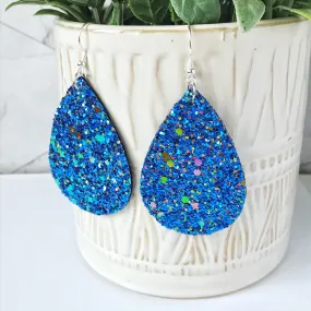 Freya - Blue Crunchy Glitter Teardrop