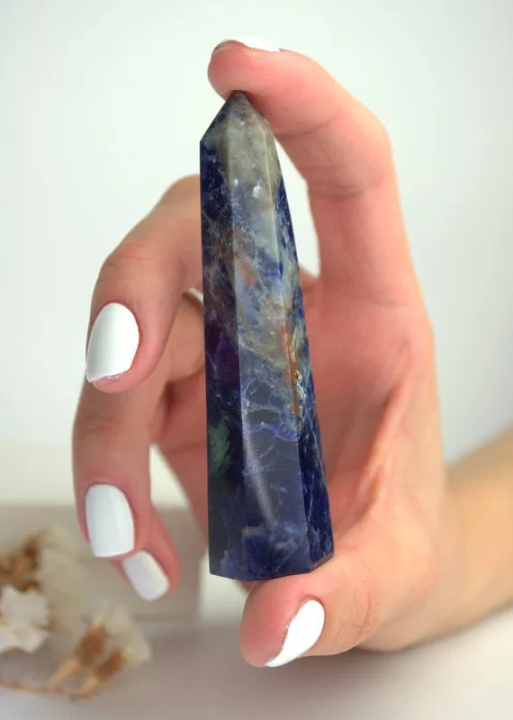 Genuine Lapis Lazuli point tower obelisk Reiki chakra meditation energy Yoga anti-stress healing gift for him Polished lapis gemstone point
