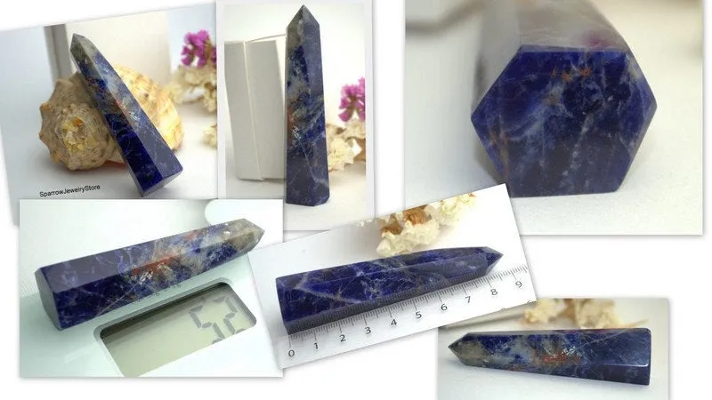 Genuine Lapis Lazuli point tower obelisk Reiki chakra meditation energy Yoga anti-stress healing gift for him Polished lapis gemstone point