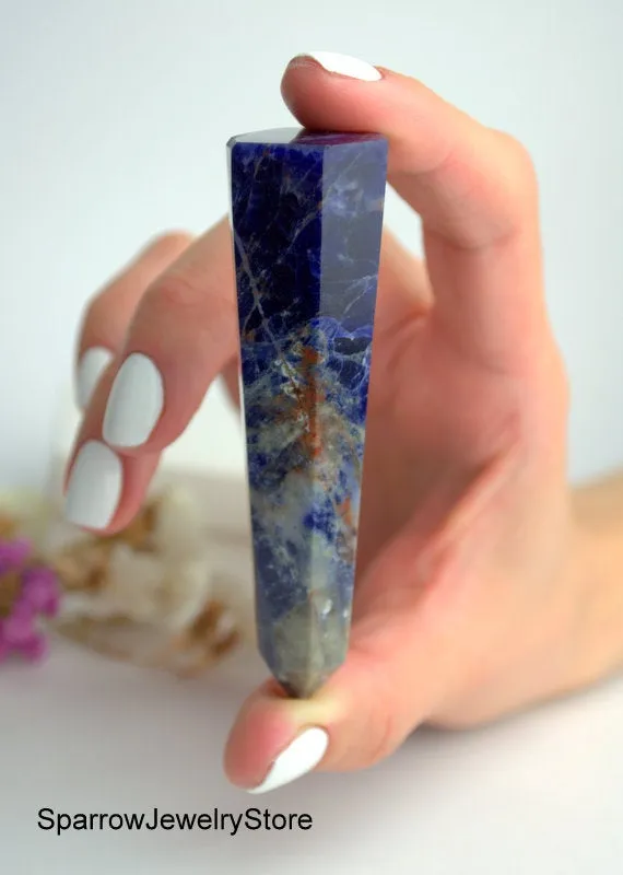 Genuine Lapis Lazuli point tower obelisk Reiki chakra meditation energy Yoga anti-stress healing gift for him Polished lapis gemstone point