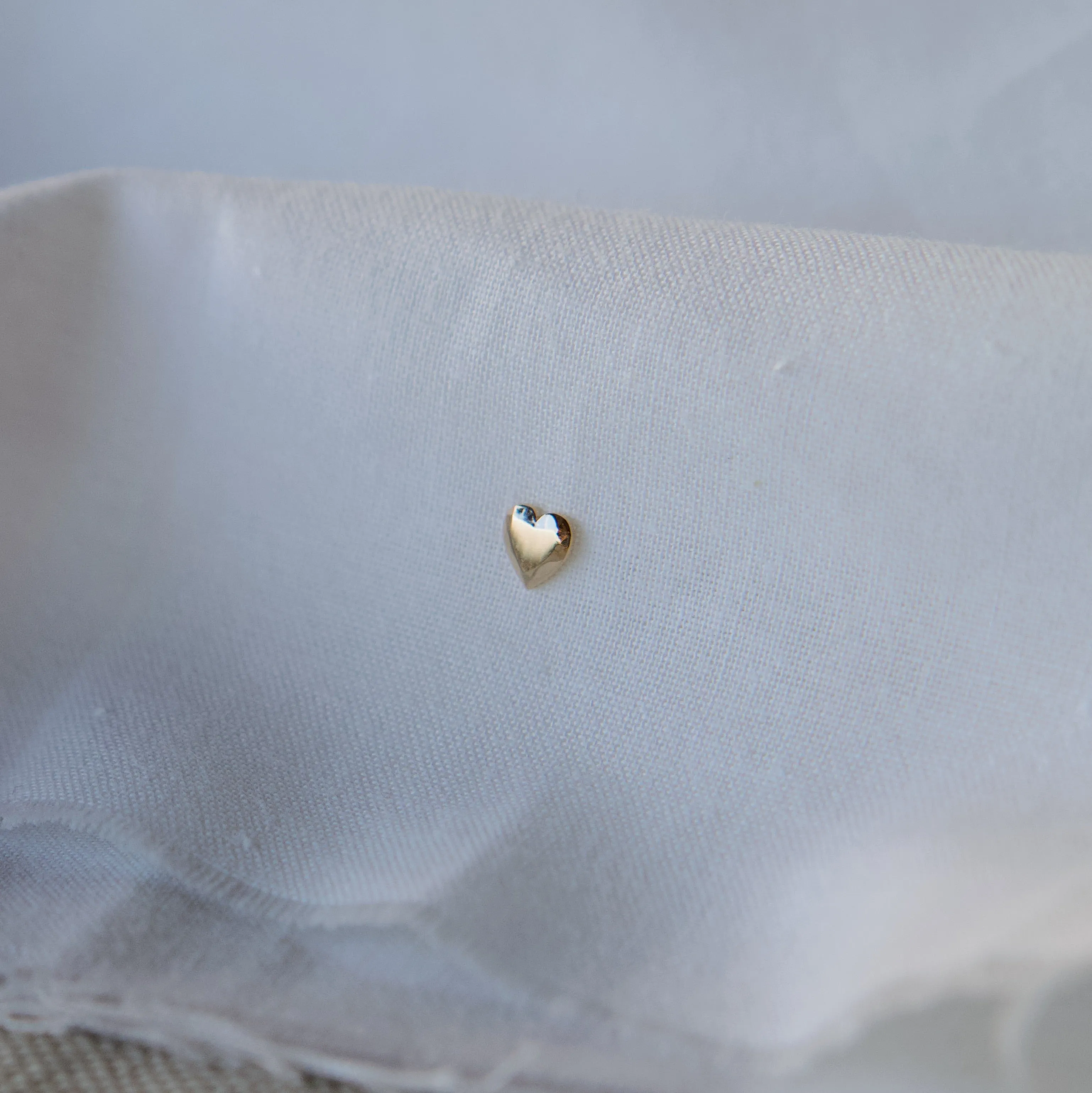 Heart Gem Stud Earring - Solid 14kt