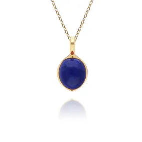 Irregulär B Edelstein Lapislazuli Anhänger in Vergoldetem Sterling Silber
