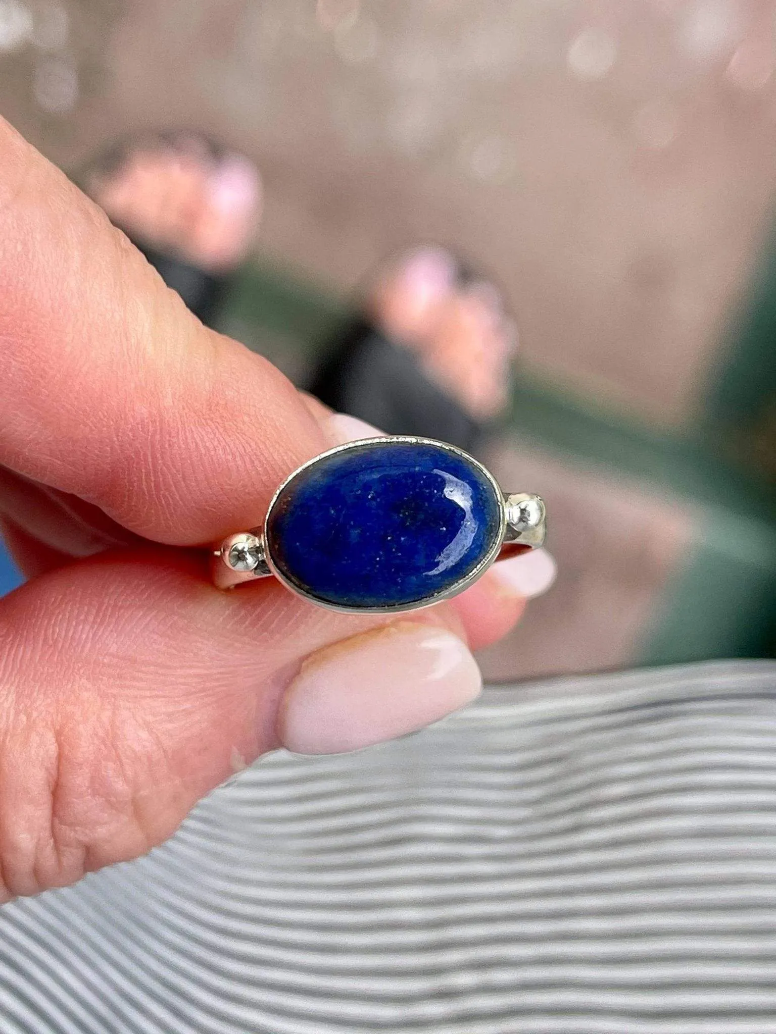 Lapis Lazuli Eclipse Ring
