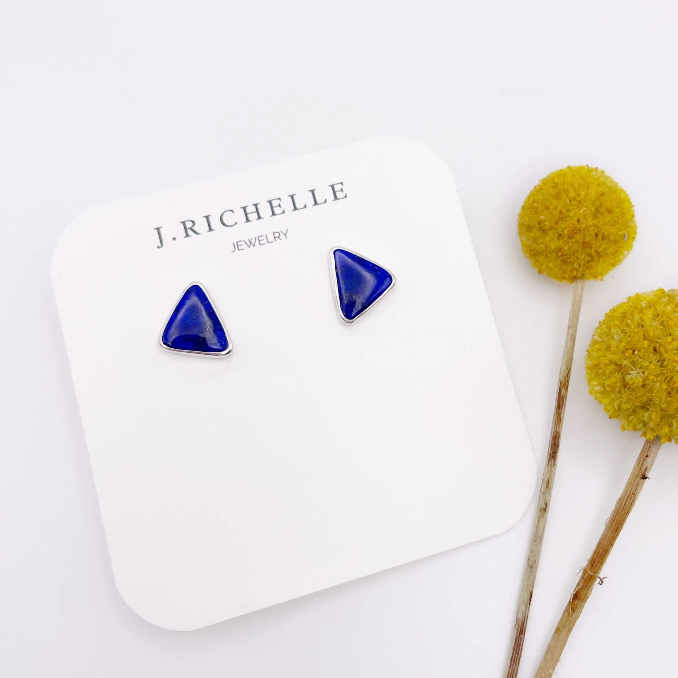 Lapis Lazuli Stud Earring No. 04