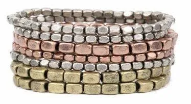 Metal Bead Bracelet Mixed Metal