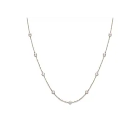 Mikimoto 18K Yellow Gold Cultured Pearl Station Necklace, 16-18in