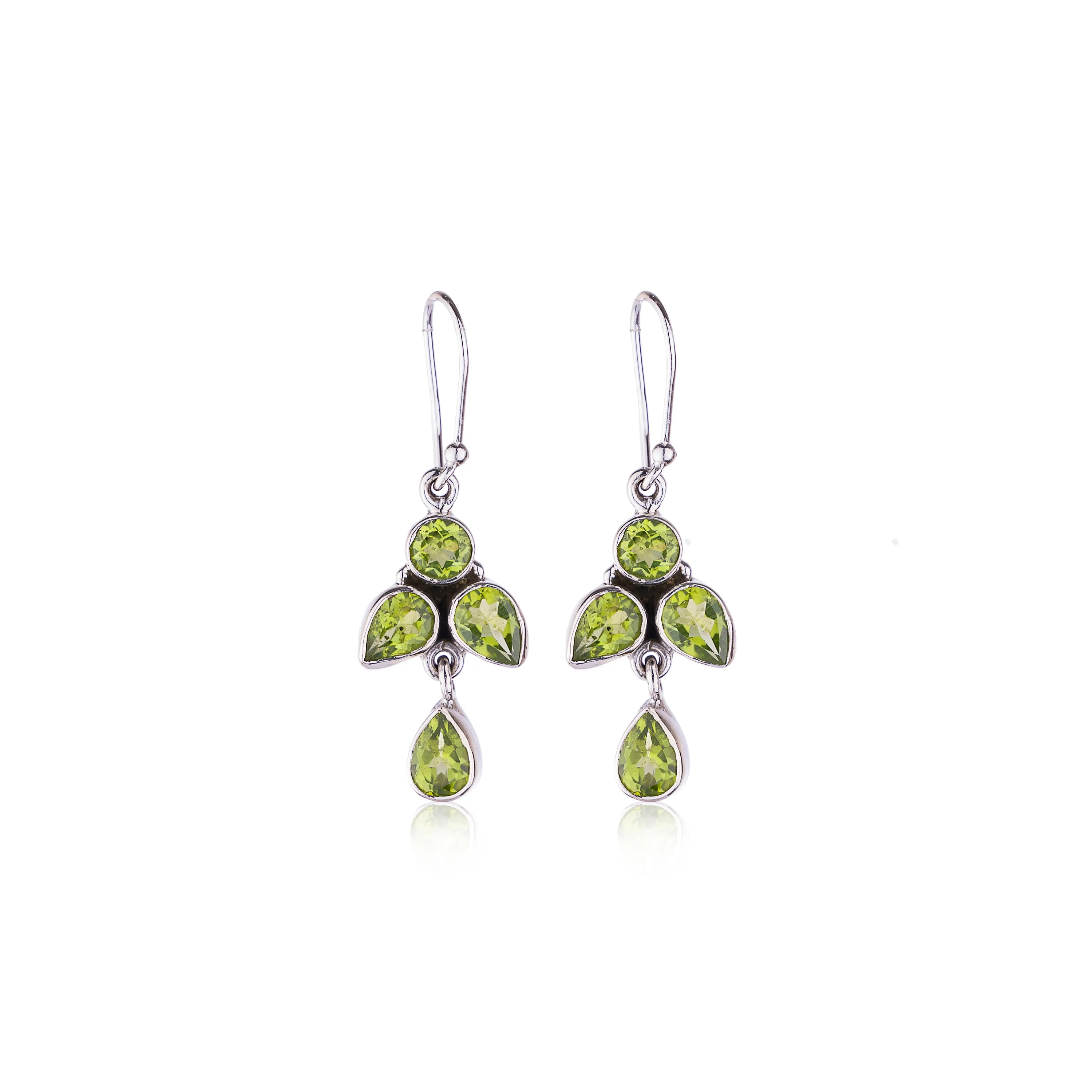Mona Peridot Earrings, Sterling Silver