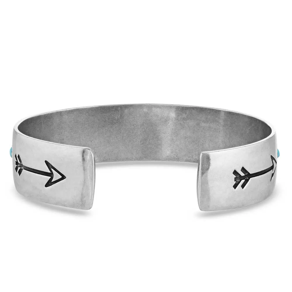 Montana Silversmiths Only Forward Turquoise Silver Cuff Bracelet