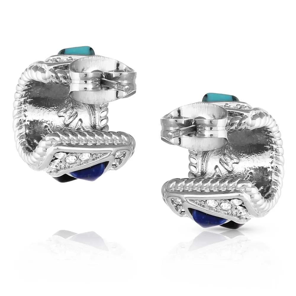 Montana Silversmiths Western Lifestyle Turquoise Post/Stud Earrings (Night Fall Cobblestone)