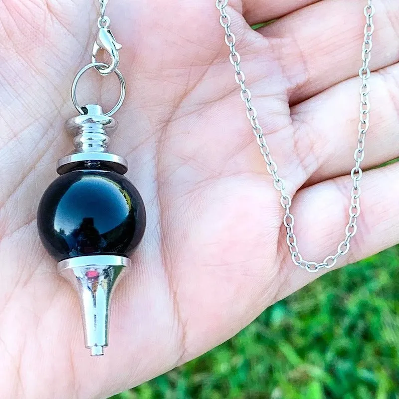 Natural Gemstone Sphere Dowsing Pendulum