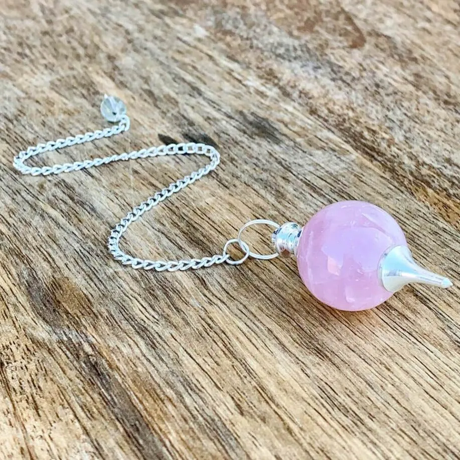 Natural Gemstone Sphere Dowsing Pendulum