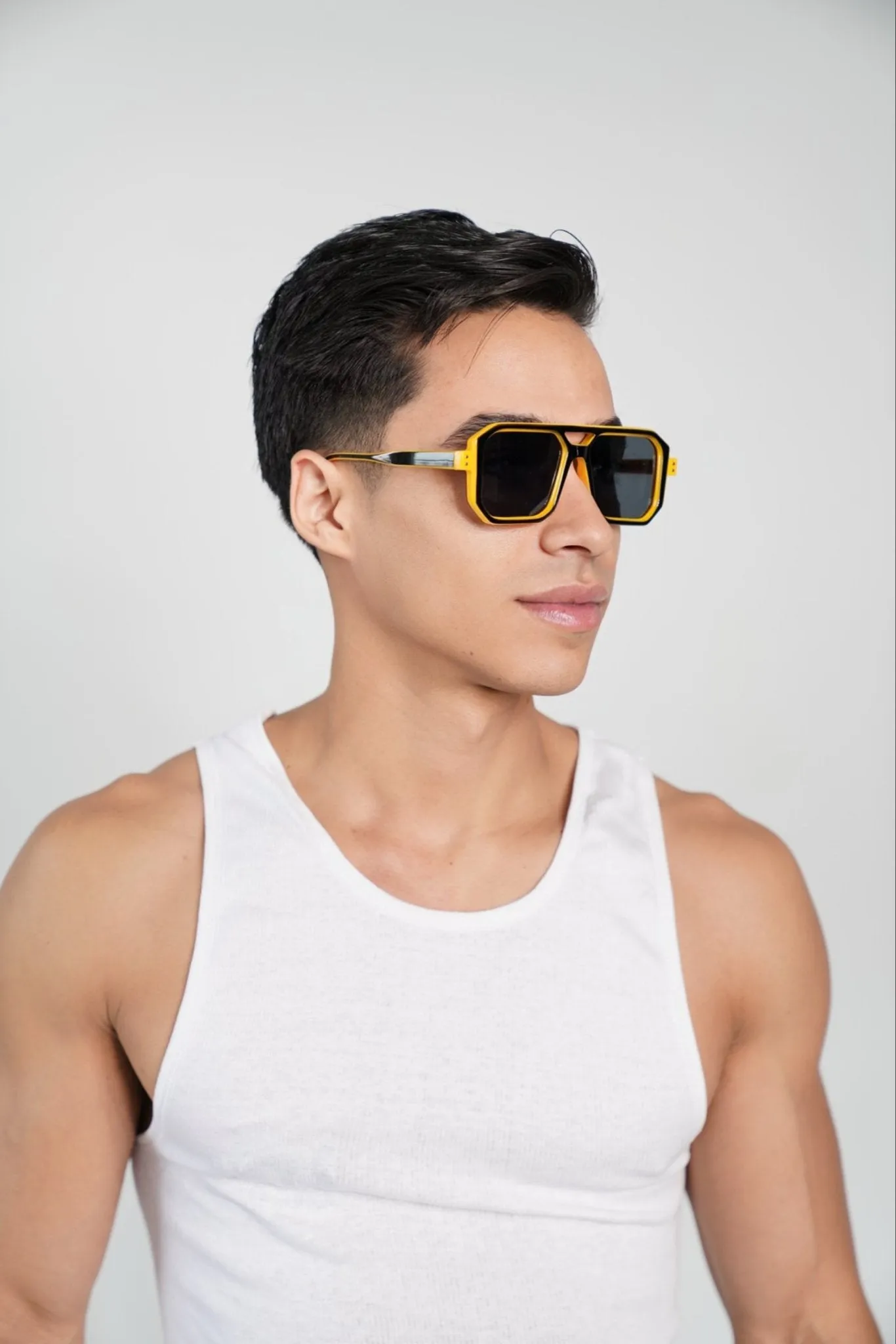 Popping Black Tint and Yellow Frame Sunglasses