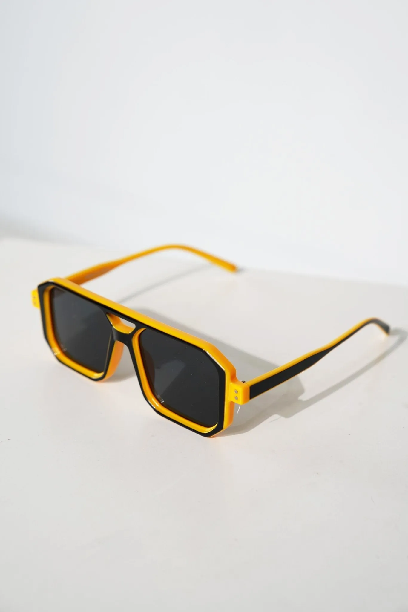 Popping Black Tint and Yellow Frame Sunglasses