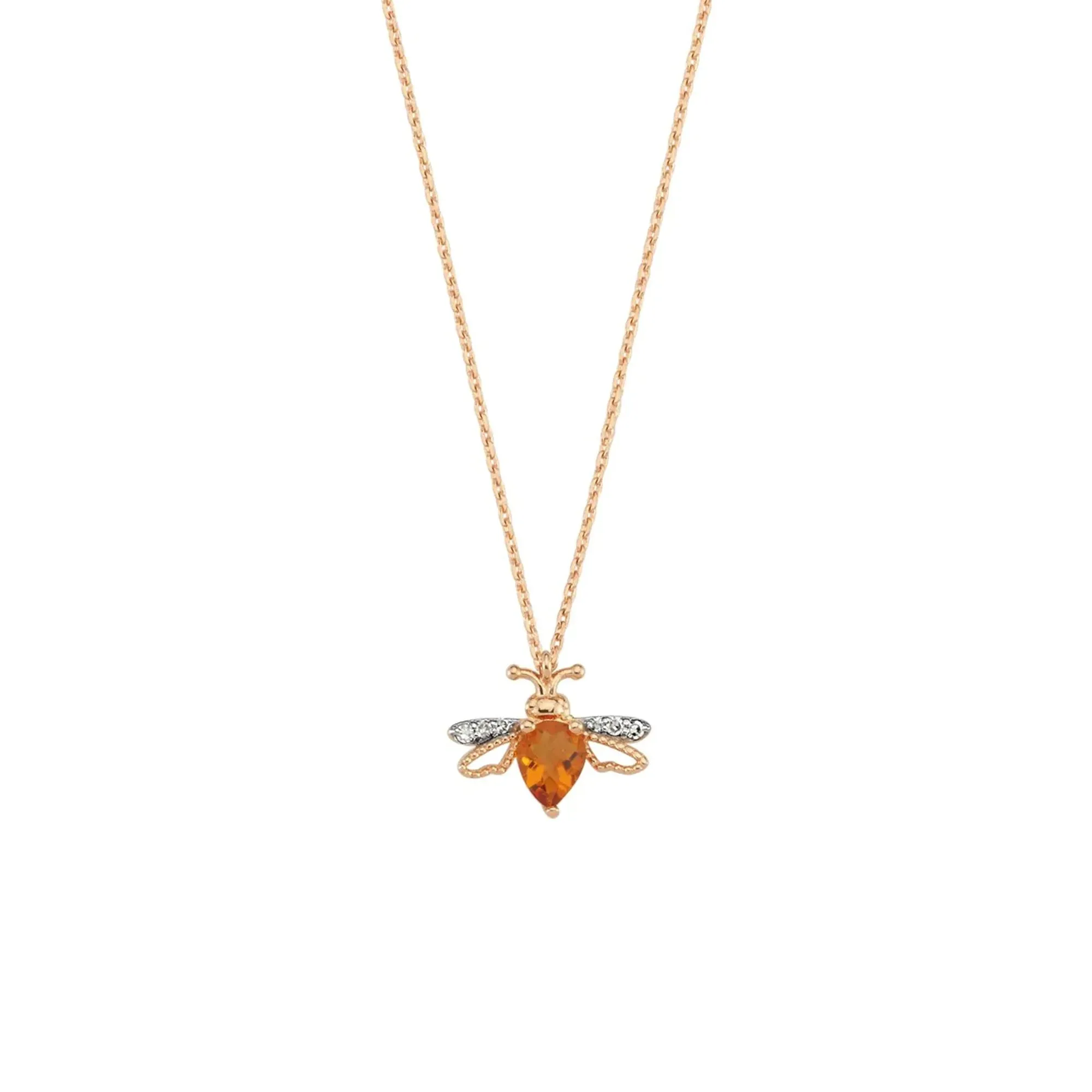 QUEEN BEE LILY GOLD DIAMOND CITRINE NECKLACE