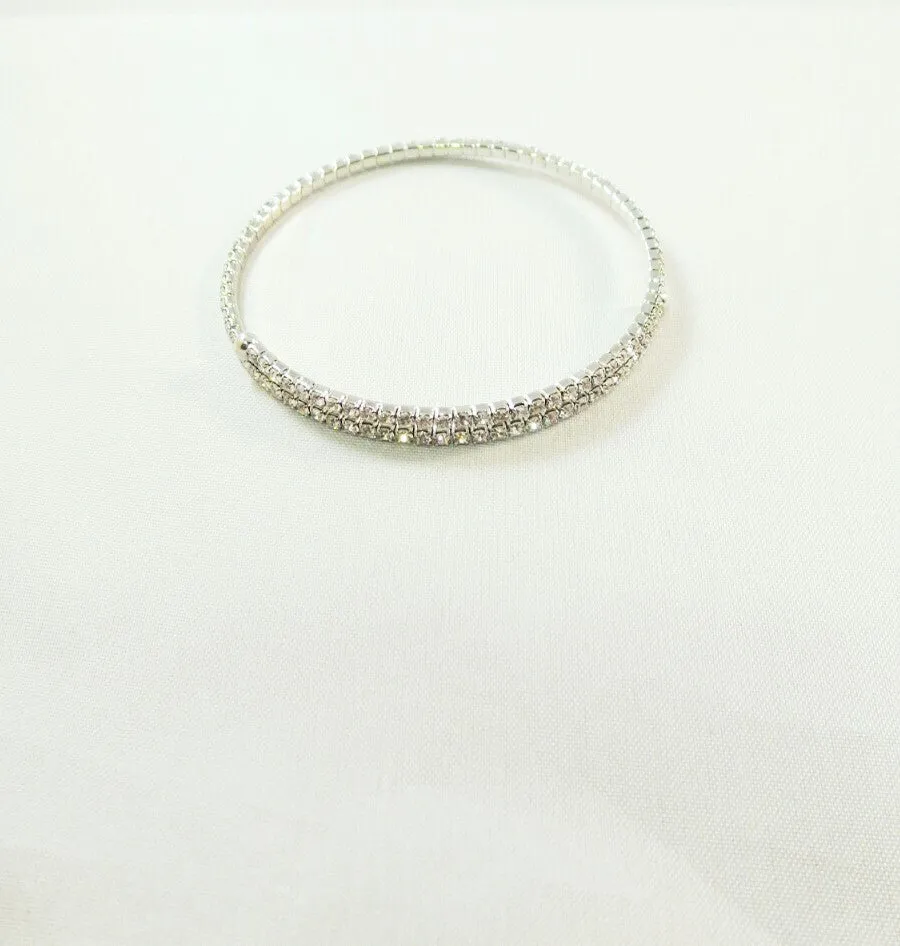 Silver Crystal Adjustable Bracelet