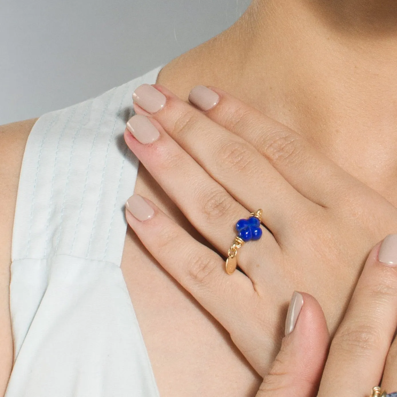 Solitaire Ring #1 (20mm) - Lapis Lazuli