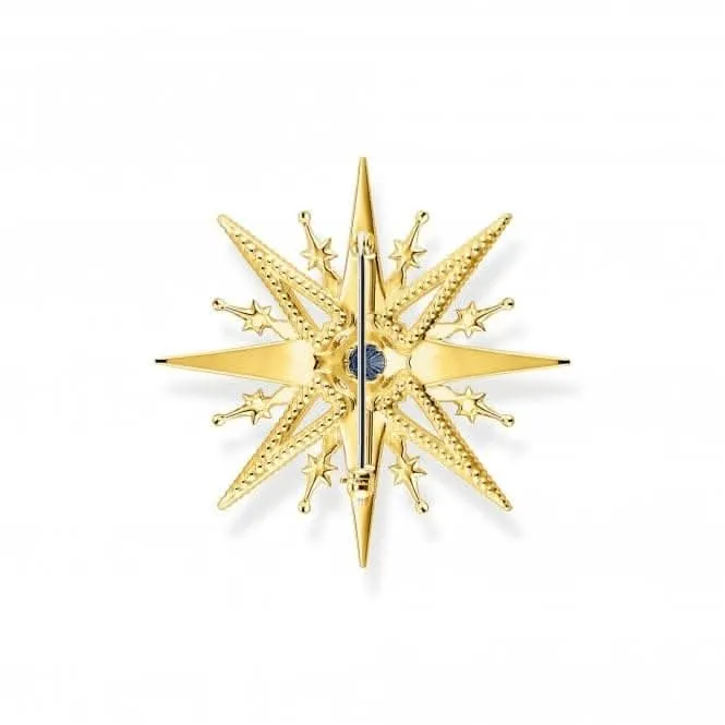Sterling Silver Gold Plated Multicoloured Stones Star Brooch X0281-959-7