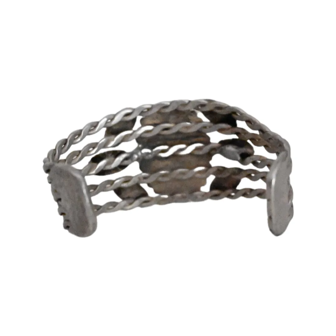 Vintage Navajo Sterling Silver Braided Cuff Bracelet
