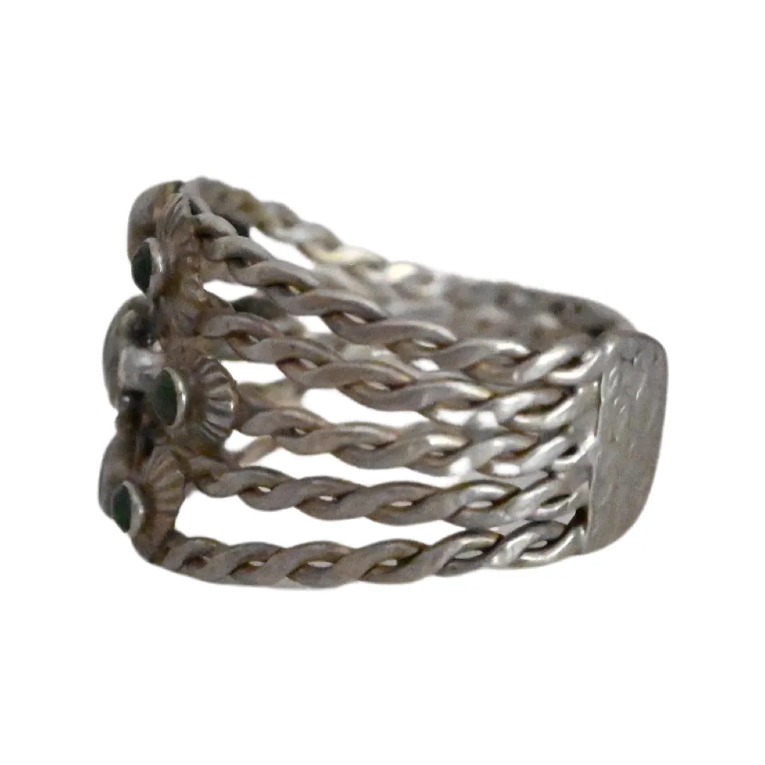 Vintage Navajo Sterling Silver Braided Cuff Bracelet