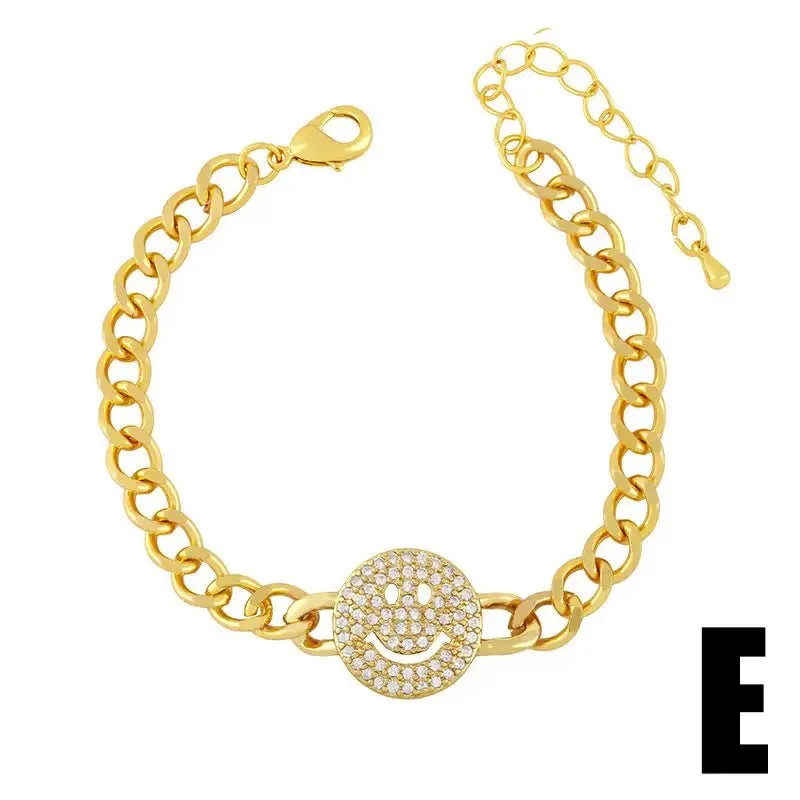 Women's Trendy Cuban Snake Bracelet - Gold-Plated Heart Design
